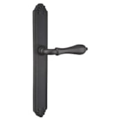 Emtek Lost Wax / Tuscany Bronze Door Configuration 6 Patio Multi Point Narrow Trim Lever Set with American Cylinder Below Handle Flat Black