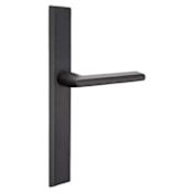 Emtek Sandcast Bronze Door Configuration 6 Passage Multi Point Narrow Trim Lever Set with American Cylinder Below Handle Flat Black