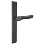 Emtek Sandcast Bronze Door Configuration 6 Patio Multi Point Narrow Trim Lever Set with American Cylinder Below Handle Flat Black