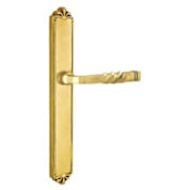 Emtek Designer Brass Door Configuration 6 Patio Multi Point Narrow Trim Lever Set with American Cylinder Below Handle French Antique