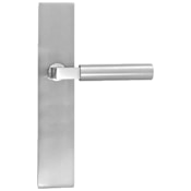 Emtek Brass Modern Door Configuration 6 Inactive Multi Point Trim Lever Set with American Cylinder Below Handle Brushed Stainless Steel
