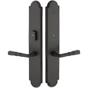 Emtek Sandcast Bronze Door Configuration 2 or 4 Inactive Multi Point Trim with American Cylinder Above Handle Flat Black Bronze