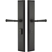 Emtek Brass Modern Door Configuration 1 or 6 Inactive Multi Point Trim with American Cylinder Below Handle Flat Black