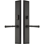 Emtek Brass Modern Door Configuration 2 or 4 Patio Multi Point Trim with American Cylinder Above Handle Flat Black
