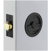 Emtek Round Tubular 2-1/2" Privacy Pocket Door Lock Flat Black