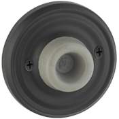 Emtek Rubber Tipped Brass Wall Mounted Door Stop with Choice of Rosette Flat Black