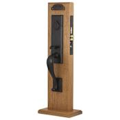 Emtek Rectangular Dummy Sandcast Bronze Monolithic Mortise Handleset Flat Black