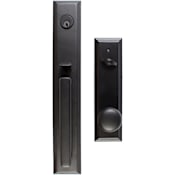 Emtek Melrose Single Cylinder Keyed Entry Handleset from the Brass Modern Collection Flat Black
