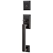 Emtek Hamden Single Cylinder Keyed Entry Handle Set from the American Classic Series Flat Black