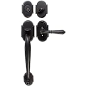 Emtek Nashville Single Cylinder Keyed Entry Classic Brass Handleset Flat Black