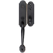 Emtek Richmond Single Cylinder Keyed Entry Brass Modern Handleset Flat Black