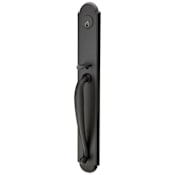 Emtek Wilmington Full Plate Single Cylinder Keyed Entry Door Handleset Flat Black