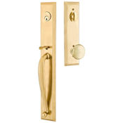 Emtek Jefferson Full Plate Single Cylinder Keyed Entry Handleset with Providence Interior Knob French Antique