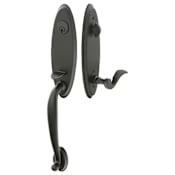 Emtek Marietta Double Cylinder Keyed Entry Brass Modern Handleset Flat Black