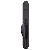 Emtek Greeley Double Cylinder Keyed Entry Sandcast Bronze Handleset Flat Black