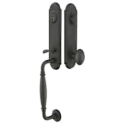 Emtek Normandy Dummy Wrought Steel Monolithic Handleset Flat Black