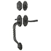 Emtek San Carlos Double Cylinder Keyed Entry Wrought Steel Sectional Handleset Flat Black