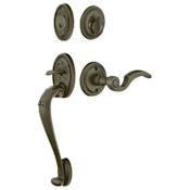 Emtek Tuscany Sectional Single Cylinder Keyed Entry Handleset from the Lost Wax Tuscany Bronze Collection Medium Bronze
