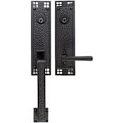 Emtek Arts and Crafts Double Cylinder Keyed Entry Designer Brass Handleset Flat Black