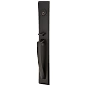Emtek Orion Double Cylinder Keyed Entry Brass Modern Handleset Flat Black