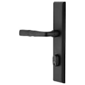 Emtek 10 Inch Stretto Rectangular Dummy Sideplate Entry Set with Dummy Cylinder from the Sandcast Bronze Collection Flat Black