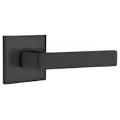 Emtek Dumont Left Handed Non-Turning Two-Sided Dummy Door Lever Set with Square Rose from the Brass Modern Collection Flat Black