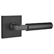 Emtek Hercules Left Handed Non-Turning Two-Sided Dummy Door Lever Set with Square Rose from the Brass Modern Collection Flat Black