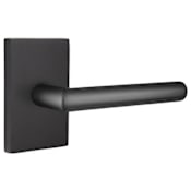 Emtek Stuttgart Right Handed Non-Turning Two-Sided Dummy Door Lever Set with Modern Rectangular Rose from the Brass Modern Collection Flat Black