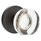 Emtek Modern Disc Non-Turning Two-Sided Dummy Door Knob Set with Disk Rose from the Brass Modern Crystal Collection Flat Black