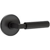 Emtek Faceted Reversible Non-Turning Two-Sided Dummy Door Lever Set from the SELECT Brass Collection Flat Black