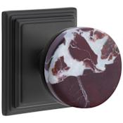Emtek Rosso Levanto Non-Turning Two-Sided Dummy Door Knob Set from the SELECT Collection Flat Black