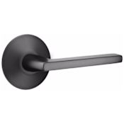 Emtek Helios Left Handed Passage Door Lever Set with Modern Rose from the Contemporary Collection Flat Black