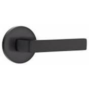 Emtek Dumont Left Handed Passage Door Lever Set with Disk Rose from the Brass Modern Collection Flat Black