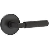 Emtek Hammered Passage Door Lever Set from the SELECT Brass Collection Flat Black