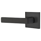 Emtek Dumont Left Handed Passage Door Lever Set with Square Rose from the Brass Modern Collection Flat Black