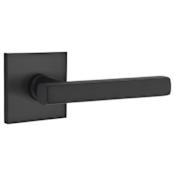 Emtek Freestone Left Handed Passage Door Lever Set with Square Rose from the Urban Modern Collection Flat Black