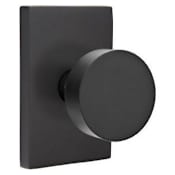 Emtek Round Knobset Passage Door Knob Set with Modern Rectangular Rose Flat Black