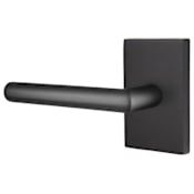 Emtek Stuttgart Left Handed Passage Door Lever Set with Modern Rectangular Rose from the Brass Modern Collection Flat Black