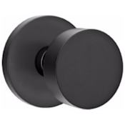 Emtek Round Single Cylinder Keyed Entry Door Knob Set with Disk Rose from the Brass Modern Collection Flat Black