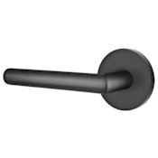 Emtek Stuttgart Left Handed Privacy Door Lever Set with Disk Rose from the Brass Modern Collection Flat Black