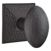 Emtek Hammered Egg Privacy Knobset from the Arts and Crafts Collection Flat Black