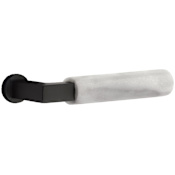 Emtek White Marble Privacy Door Lever Set from the SELECT Collection Flat Black
