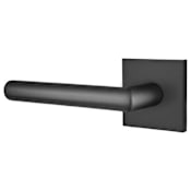 Emtek Stuttgart Left Handed Privacy Door Lever Set with Square Rose from the Brass Modern Collection Flat Black