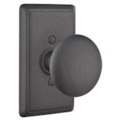 Emtek Jamestown Reversible Non-Turning Two-Sided Dummy Door Knob Set from the Wrought Steel Collection Flat Black
