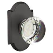 Emtek Providence Crystal Reversible Non-Turning Two-Sided Dummy Door Knob Set from the Crystal Collection Flat Black