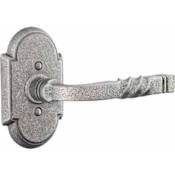 Emtek San Carlos Reversible Non-Turning Two-Sided Dummy Door Lever Set from the Wrought Steel Collection Satin Steel