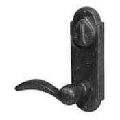 Emtek 8-1/8" Height #5 Style Sideplate Sandcast Bronze Dummy Keyed Set Flat Black