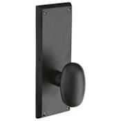 Emtek Sandcast Bronze Passage Door Entry Set with 7 Inch Height Rectangular Sideplate Flat Black