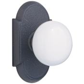 Emtek Ivory Madison Wrought Steel Passage Knobset Flat Black