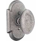 Emtek Savannah Egg Wrought Steel Privacy Knobset Satin Steel
